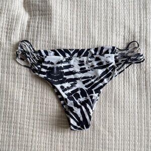 Mikoh Black and White Patterned Bikini Bottom